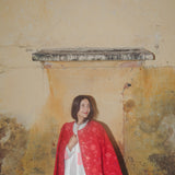 GARDEN JACKET, RED WOOL SILK