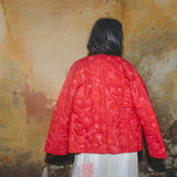 GARDEN JACKET, RED WOOL SILK