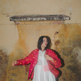 GARDEN JACKET, RED WOOL SILK