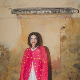 GARDEN JACKET, RED WOOL SILK