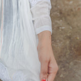 GARNET DRESS, IVORY EMBROIDERY COTTON