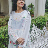 POPPY DRESS, IVORY // MULTICOLOR COTTON