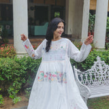 POPPY DRESS, IVORY // MULTICOLOR COTTON