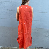 ALICE TANK DRESS, BURNT ORANGE JAMDANI COTTON