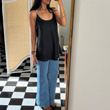 TARA CAMI / / BLACK SILK