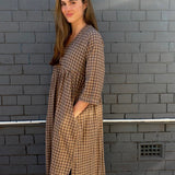 MOONFLOWER DRESS // BEIGE CHECK
