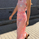 ROSE SKIES WRAP SKIRT, PINK POLKA TIE DYE