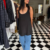 TARA CAMI / / BLACK SILK