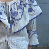 SKY SHIRT, IVORY // INDIGO JAMDANI COTTON