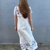 NILA SWING DRESS, IVORY // INDIGO JAMDANI COTTON