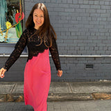 OPAL SWING DRESS // WATERMELON PINK SILK
