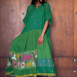 RASA FLORAL SHIRTDRESS, GREEN JAMDANI