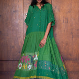 RASA FLORAL SHIRTDRESS, GREEN JAMDANI