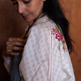 MEERA SHIRT, WHITE BLOCKPRINT COTTON