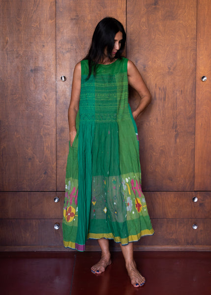 RASA DRESS SLEEVELESS, GREEN // MULTI