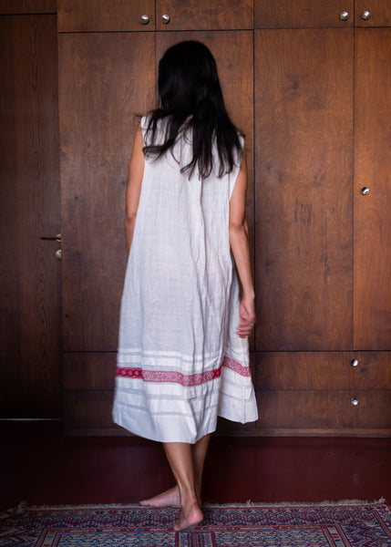 SARIKA DRESS, IVORY COTTON