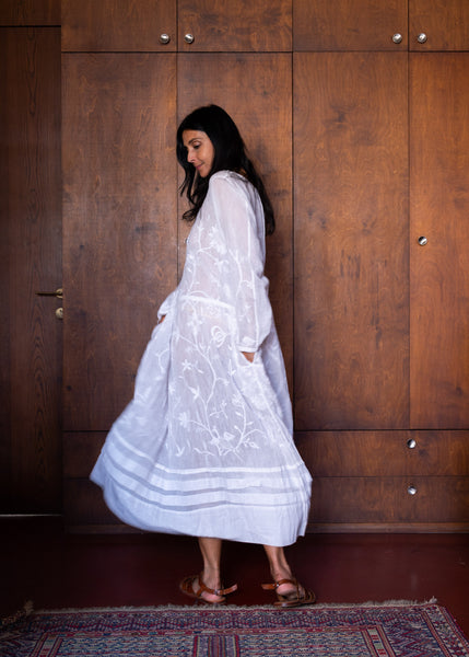 ELLE DRESS, WHITE EMBROIDERY
