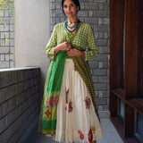 SAANVI OVERLAY, GREEN // WHITE COTTON