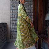 SAANVI OVERLAY, GREEN // WHITE COTTON