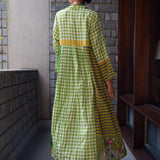 SAANVI OVERLAY, GREEN // WHITE COTTON