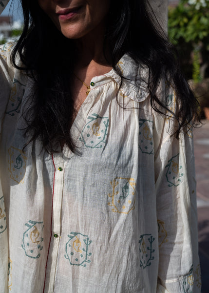 ASHVI SHIRT, IVORY COTTON