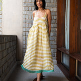 SUN SLIP DRESS, STRIPE YELLOW