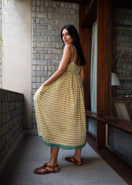 SUN SLIP DRESS, STRIPE YELLOW