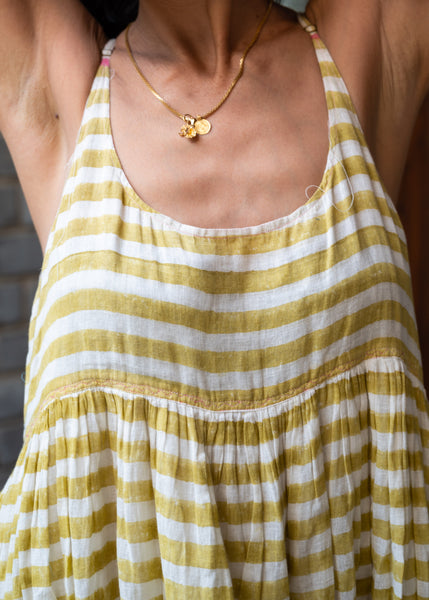 SUN SLIP DRESS, STRIPE YELLOW