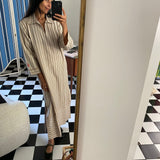 LILY MAXI TUNIC, IVORY STRIPE COTTON