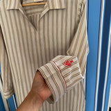 LILY MINI TUNIC, IVORY STRIPE COTTON