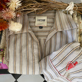 LILY MAXI TUNIC, IVORY STRIPE COTTON