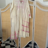 CANNA CAFTAN, IVORY // FUCHSIA  CLAMP DYE