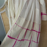 CANNA CAFTAN, IVORY // FUCHSIA  CLAMP DYE