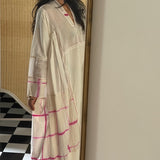 CANNA CAFTAN, IVORY // FUCHSIA  CLAMP DYE
