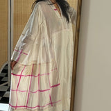 CANNA CAFTAN, IVORY // FUCHSIA  CLAMP DYE