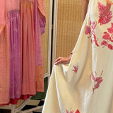 PALEMO PANEL DRESS, PINK BANDHINI SILK