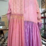 PALEMO PANEL DRESS, PINK BANDHINI SILK