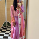 PALEMO PANEL DRESS, PINK BANDHINI SILK