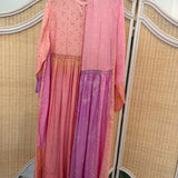PALEMO PANEL DRESS, PINK BANDHINI SILK