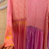 PALEMO PANEL DRESS, PINK BANDHINI SILK