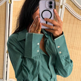 LOTUS SHIRT, MINT GREEN STRIPE COTTON