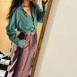 LOTUS SHIRT, MINT GREEN STRIPE COTTON