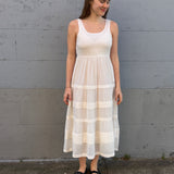 IVES PLEAT DRESS, VOILE WHITE