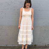 IVES PLEAT DRESS, VOILE WHITE