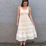 IVES PLEAT DRESS, VOILE WHITE