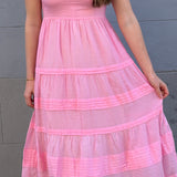 IVES PLEAT DRESS, VOILE PINK