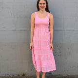 IVES PLEAT DRESS, VOILE PINK