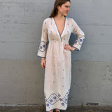 JASMINE DRESS, IVORY // INDIGO JAMDANI COTTON