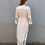 JASMINE DRESS, IVORY // INDIGO JAMDANI COTTON