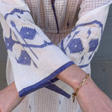 JASMINE DRESS, IVORY // INDIGO JAMDANI COTTON